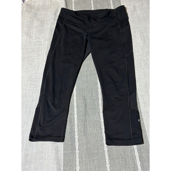 lululemon athletica Pants - Lululemon Womens Black Cropped Leggings Activewear Yoga Pants Size 8
